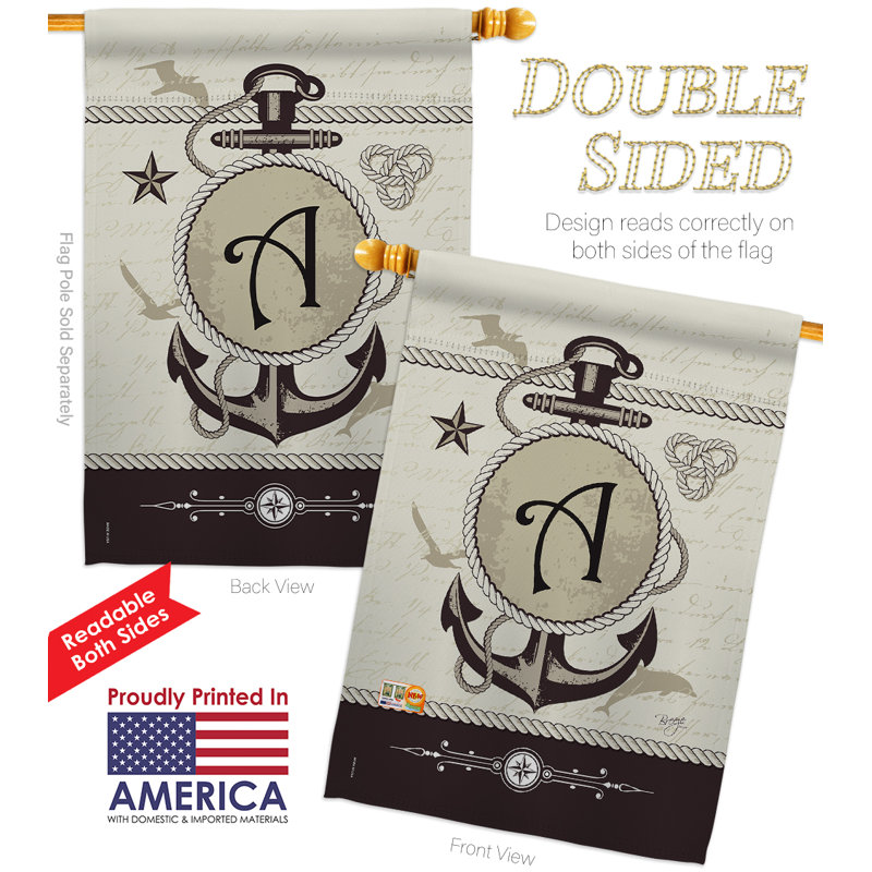 Double Sided 40'' H x 28'' W Polyester Flag Set, A