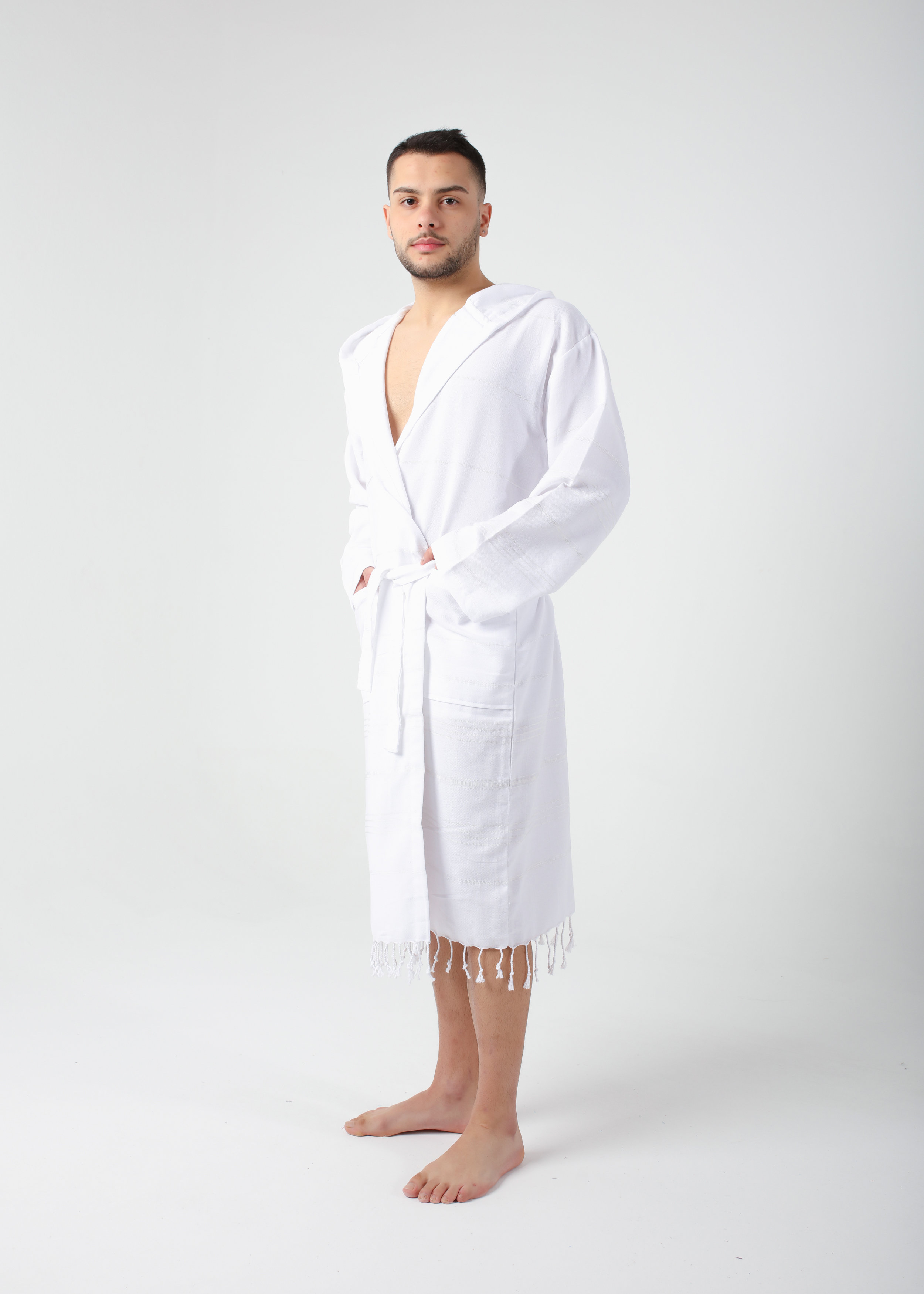 Symple Stuff Peignoir en coton Zainab pour homme et femme