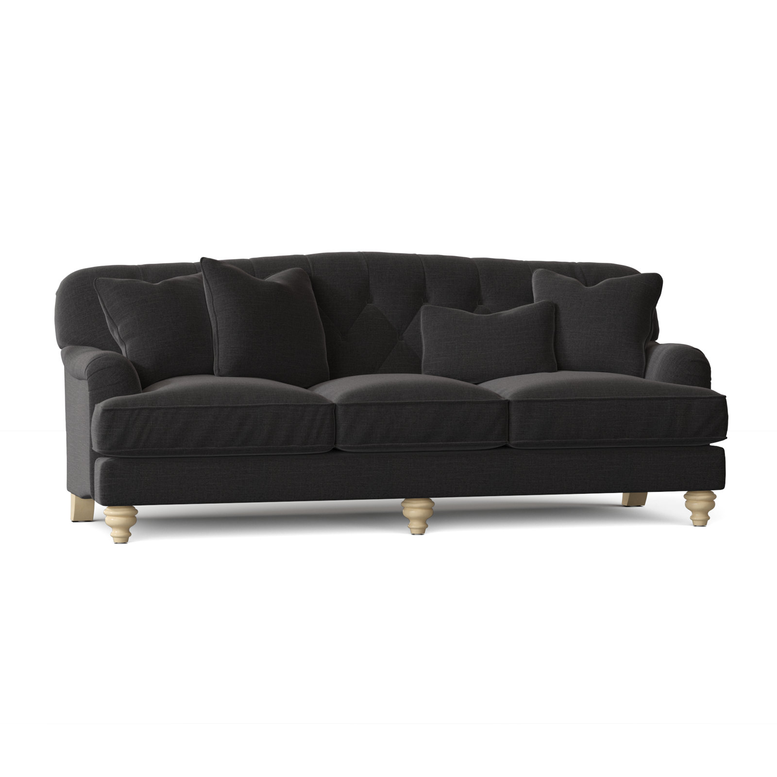 Sullivan 90'' Upholstered Sofa, Paradigm 45 Black, Linen, Yes