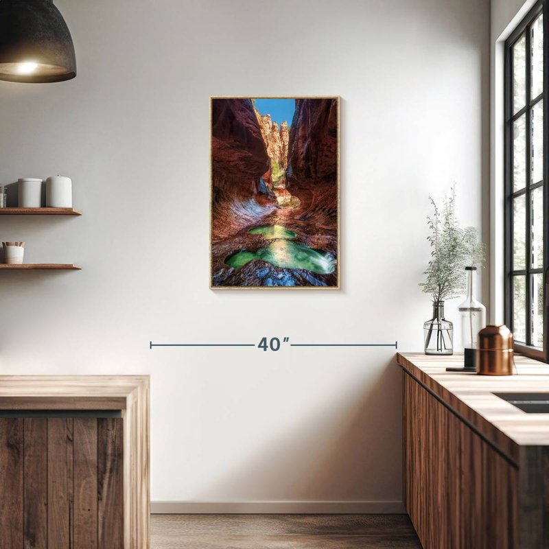 The Subway Slot Canyon, Floating Frame Natural Wood, 21" x 31"
