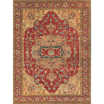 Antique Weave Serapi Wool Oriental Area Rug