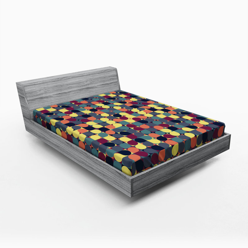 Microfiber Geometric Fitted Sheet, Full Fitted Sheet