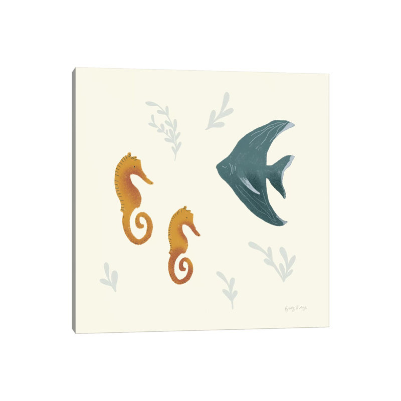 Ocean Life Seahorses by Becky Thorns - Wrapped Canvas Print, 66.04 cm H x 66.04 cm W x 3.175 cm D