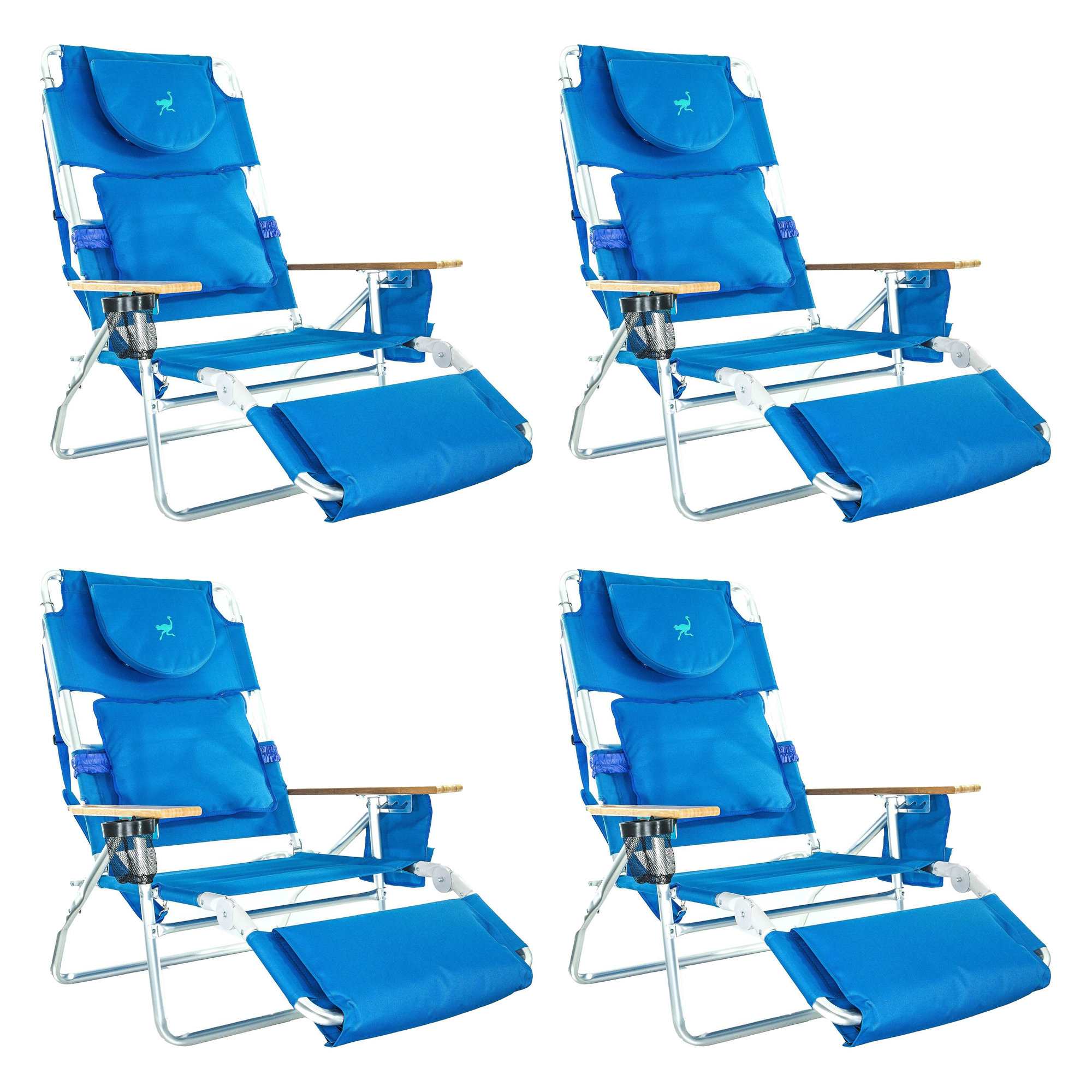 Ostrich Deluxe Padded in Outdoor Reclining Beach Chair with