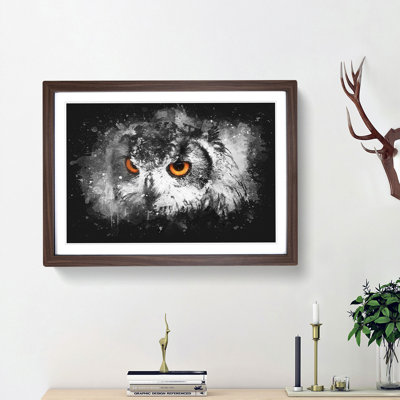 Orange Eyed Owl - Picture Frame Graphic Art Print