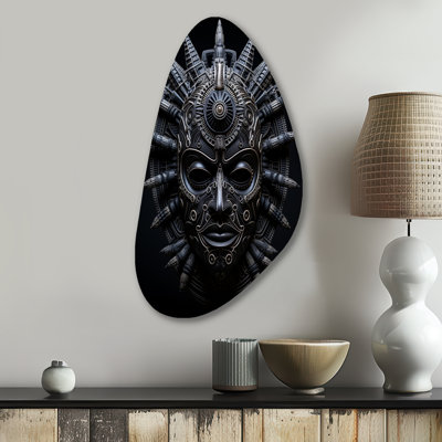 «African Mask Tribe IV», art mural en métal asymétrique africain