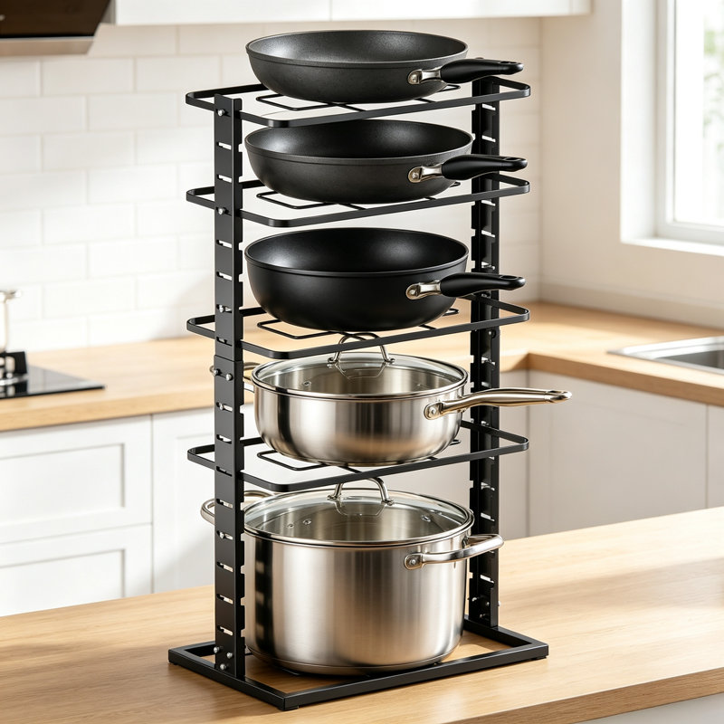 Pots and Pans Organiser Under Cabinet, Noir