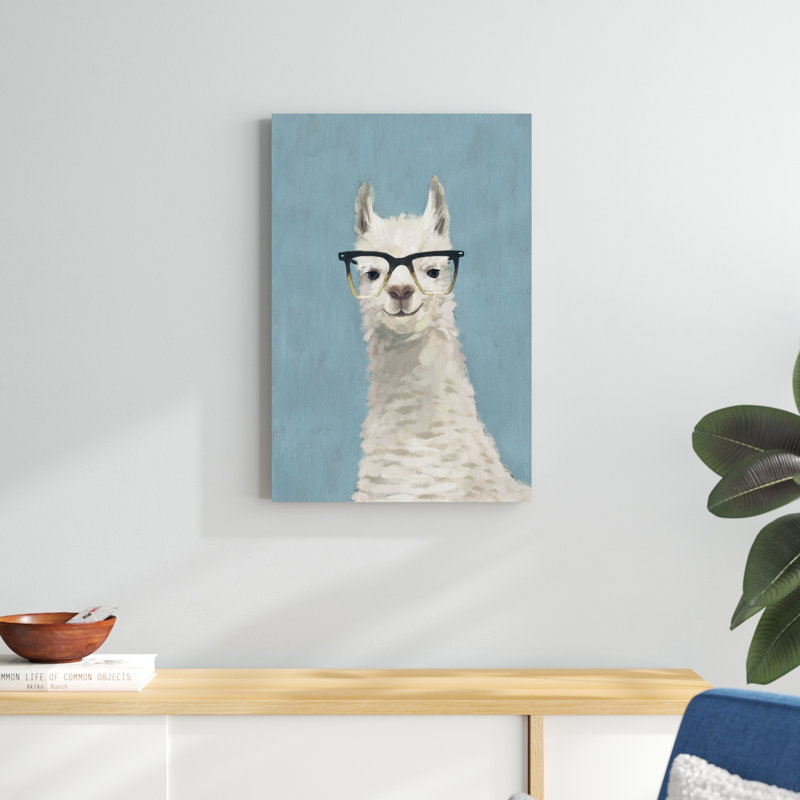 «Llama Specs II», peinture sur toile, H 30 po x l 20 po, Toile tendue