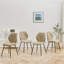 Modern Simple Round Solid Wood Dining Table Set - Set Of 4 Diamond Pattern Velvet Dining Chairs - Metal Legs - For Living Room/Bedroom-1038814821-1025229119