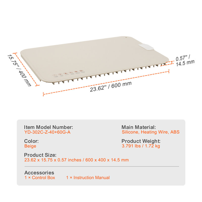 Tapis chauffant électrique chauffant avec plateau chauffant et contrôle de la température pour buffet