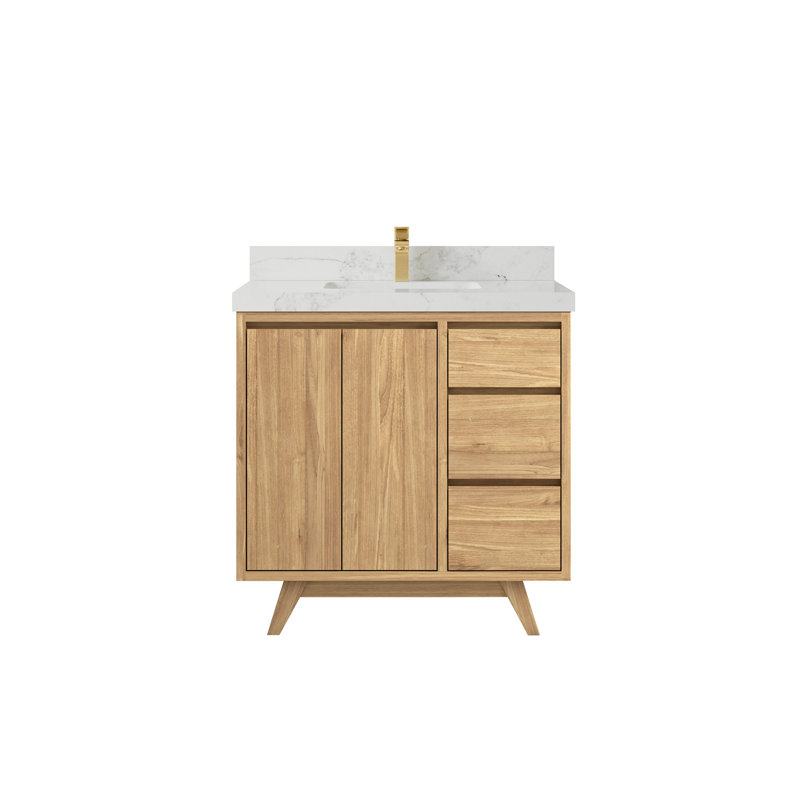 Ensemble de meuble-lavabo simple 36 po Folla, Calacatta Nuvo