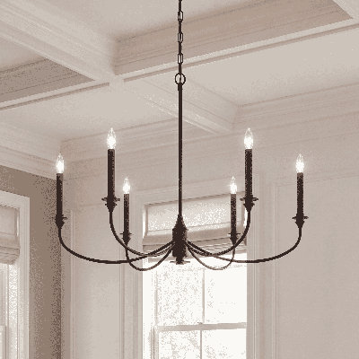Bravelle 6-Light Chandelier in Matte Black
