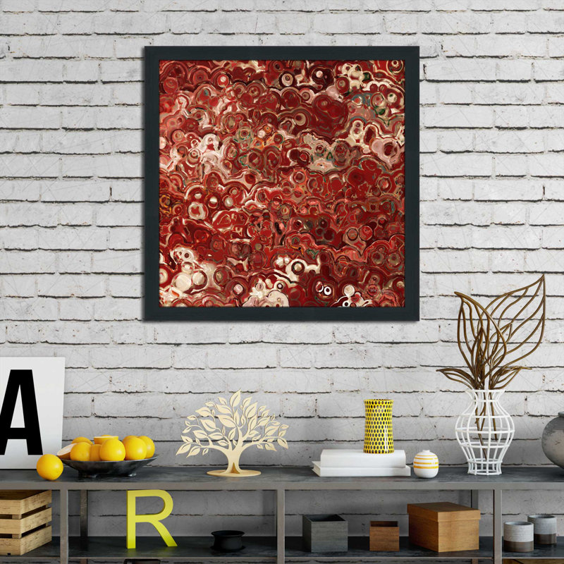 «James James» par Mark Lawrence - Peinture, H 37,5 po x l 37,5 po x P 1 po, Cadre espresso