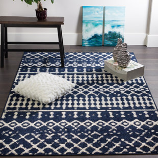 Gwyn Geometric Blue/White Area Rug