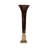 Trumpet Glass Flower Vase with Metal Base for Home Decor - Tall Table Vase with Flared Silhouette for Floor Display - Bronze & Copper-868040816