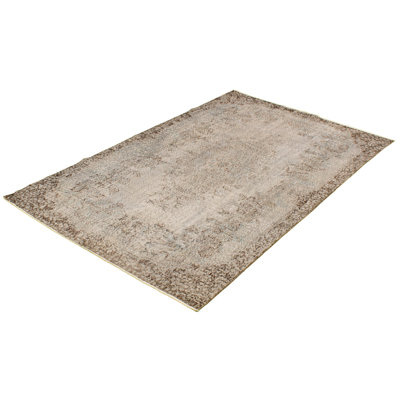 Overdyed One-of-a-Kind 5'10'' X 9'2'' 1980s Wool Area Rug in Beige