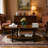Wooden Oval Coffee Table with Storage