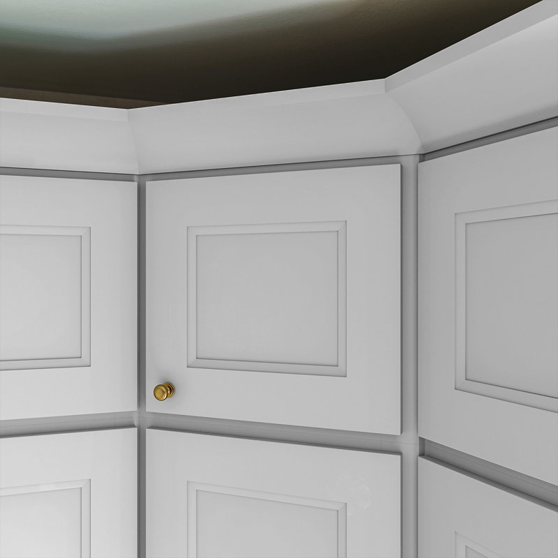 Armoire murale diagonale, 24" W x 15" H x 12" D, Blanc Newport