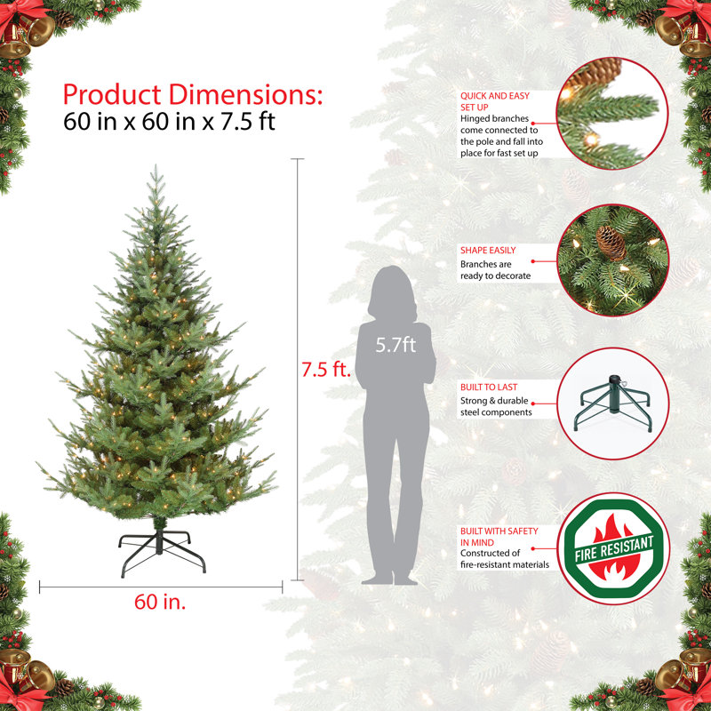 7.5' Lighted Spruce Christmas Tree