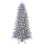 Flocked 7.5' Pre-Lit Cypress Christmas Tree