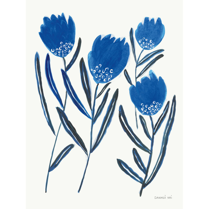 "Emprunté et bleu II" par Danhui Nai - impression sur toile tendue, H 16 po x l 12 po
