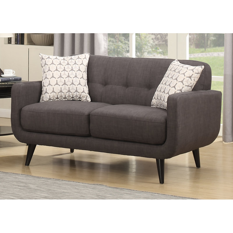 Sider Upholstered Sofa, Charcoal, 34.5" H x 60.5" W x 34.5" D