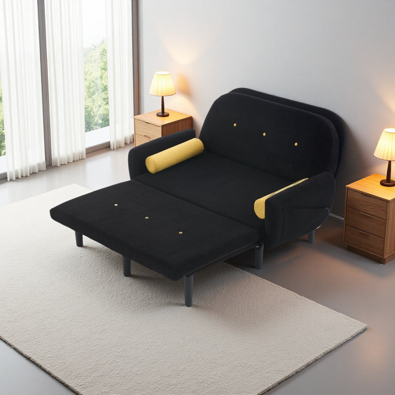 Causeuse inclinable Corduroy, Noir