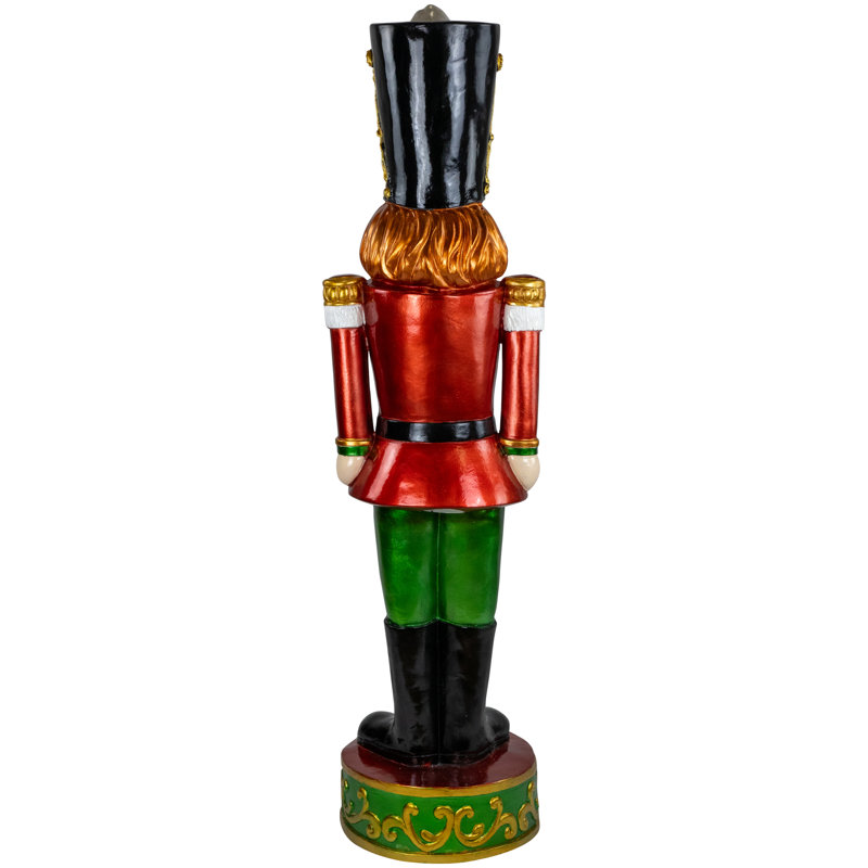 Festive 5.25' Red Green Fiberglass Christmas Nutcracker Soldier