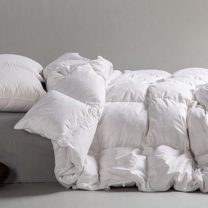 Cotton Baffle Box Stitch Comforter, California King Comforter, White