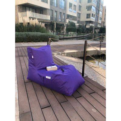 Fauteuil à billes mauve de qualité supérieure, l 24 po x H 30 po x P 43 po | Tissu 100% polyester imperméable, housse zippée amovible | Rempli de mousse de billes EPS recyclée pour un confort ultime | Parfait pour le salon et la salle de jeux