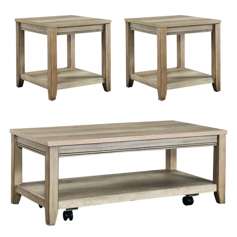 Eleora 3 Piece Living Room Set w/ Two End Tables