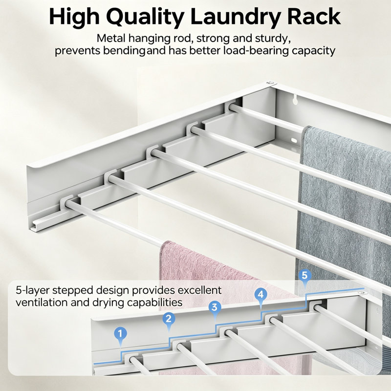Metal Wall-Mounted Drying Rack