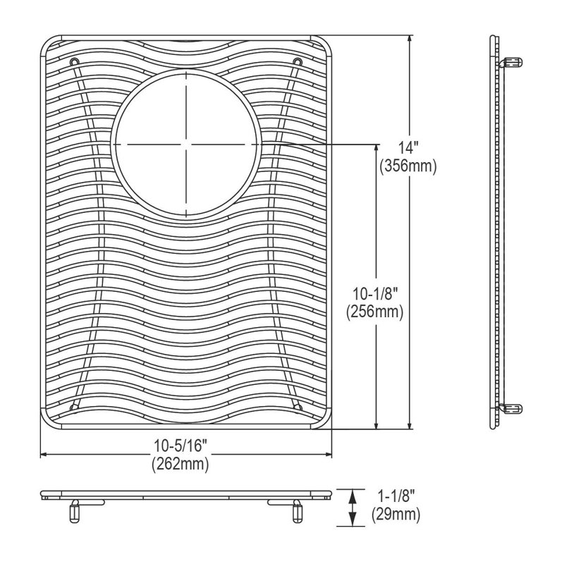 Grille d'évier 14 po x 10 po