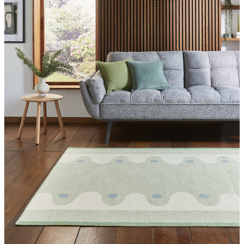 Scion Floral Digitally Printed 152cm X 230cm Area Rug, Green, Rectangle 152 x 230 cm