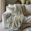 Blue and Gold Florals - Couverture sherpa de qualité supérieure 1 pièce-101596343