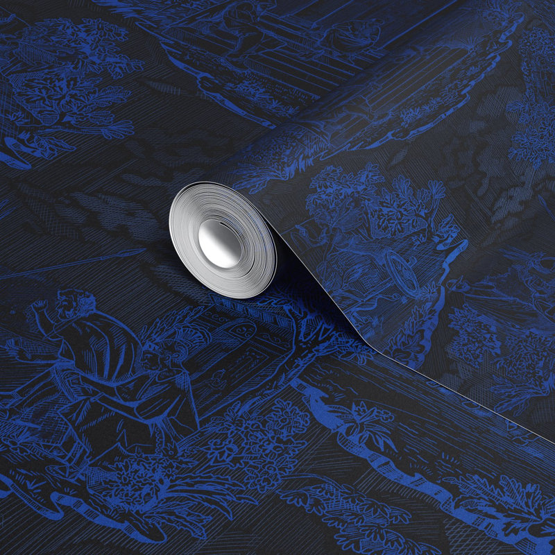 Papier peint Thuglife, Noir / cobalt