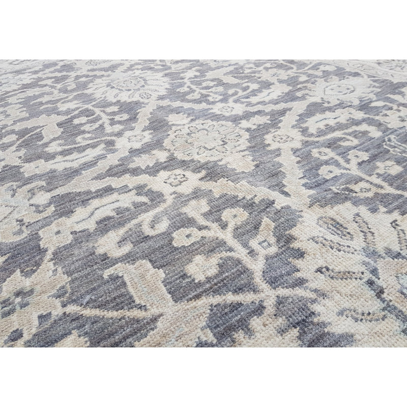 Tapis gris / ivoire unique 4 pi 8 po x 6 pi 4 po Sultanabad