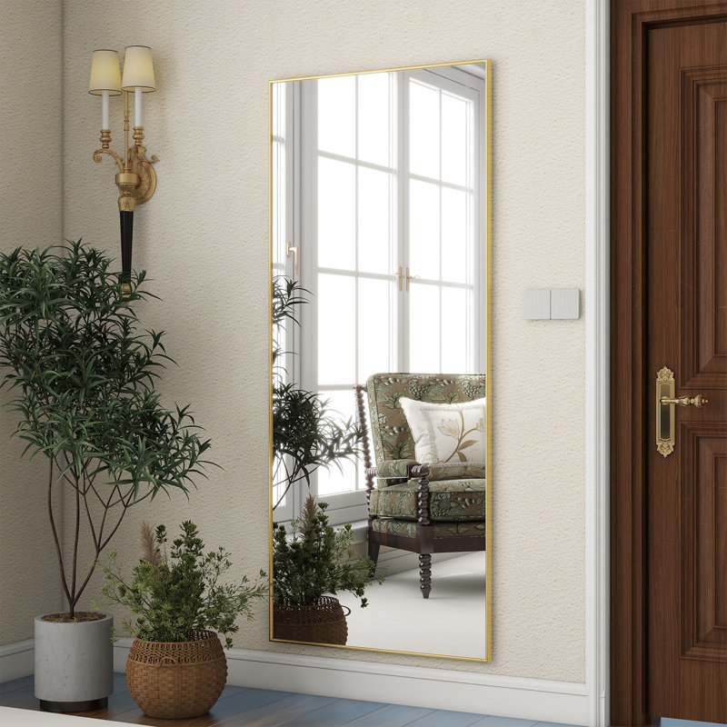 Aluminium Mirror, Gold, 147.3cm H x  45.7cm W