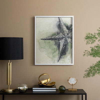«Found Starfish II», reproduction encadrée - bois massif
