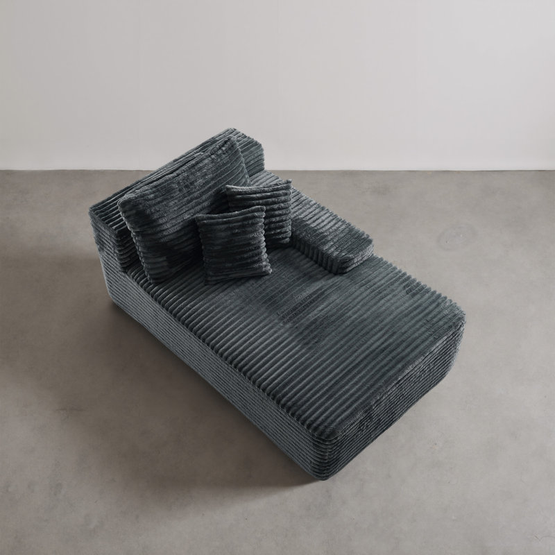 Upholstered Chaise Lounge, Grey