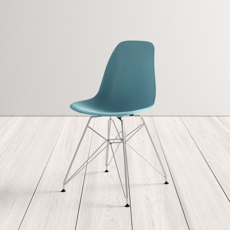 Matte Blue Eiffel Metal Side Chair Set of 2