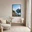 Art mural sur toile Mountain Reflection In Calm Lake With Rocky Shore-134029659