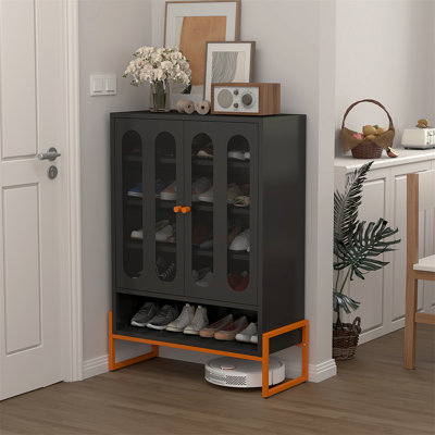 Armoire à chaussures 5,9 po de hauteur à double face avec grillage avec cloisons mobiles à double couche et base creuse résistante à l'humidité et sismique