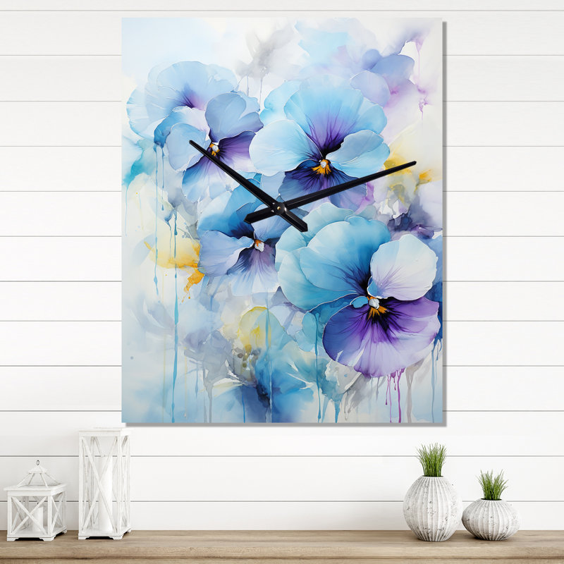 Hamayal - Pansies Très horloges murales, Très grand