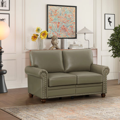 Fauteuil de salon en similicuir taupe