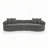 Chenille 4-Seater Sectional Curved Sofa,No Assembly Needed-1621551661