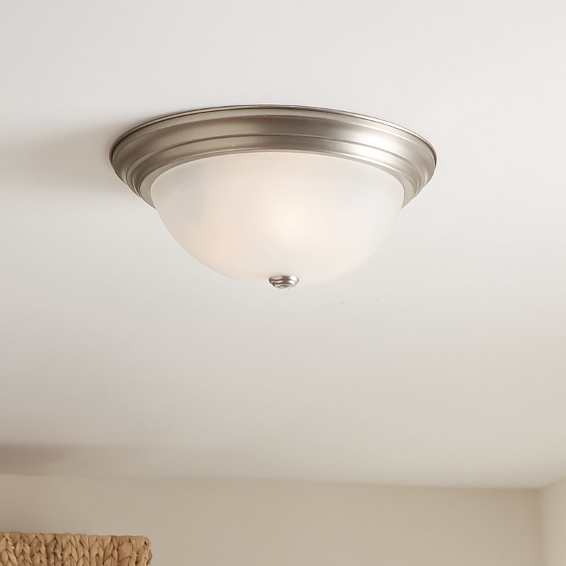 Glass Flush Mount, Brushed Nickel