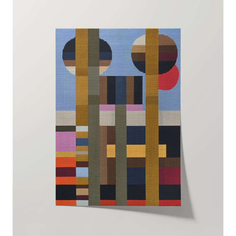 Woven Perspectives No. 13: impression géométrique abstraite, 30x40 in, Black
