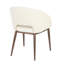 Chaise contemporaine avec pieds en métal cuivré et velours crème