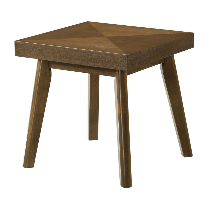 Square Wood Side End Table Walnut Brown